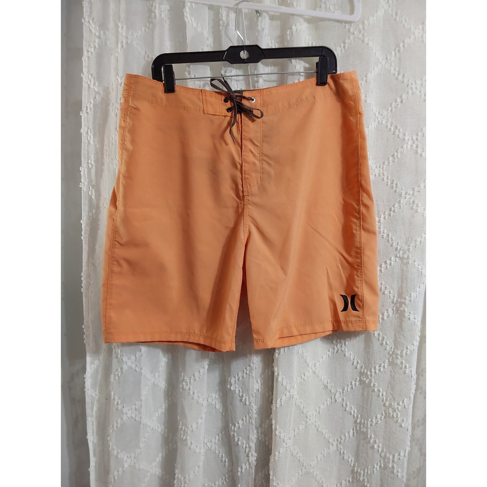Hurley Mens Orange Board Shorts Size 34 Lace Up Swim Trunks Beachwear